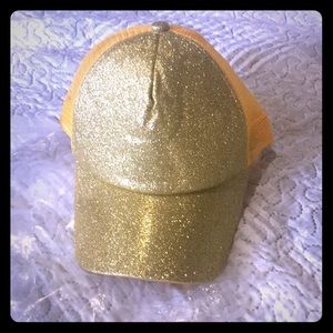 Sparkly ponytail hat